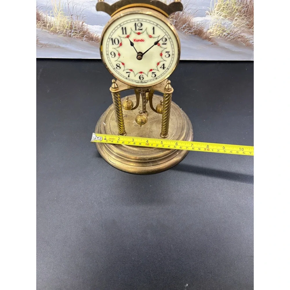 Vintage Kundo Brass 400 Day Anniversary Torsion Pendulum Clock Germany UNTESTED